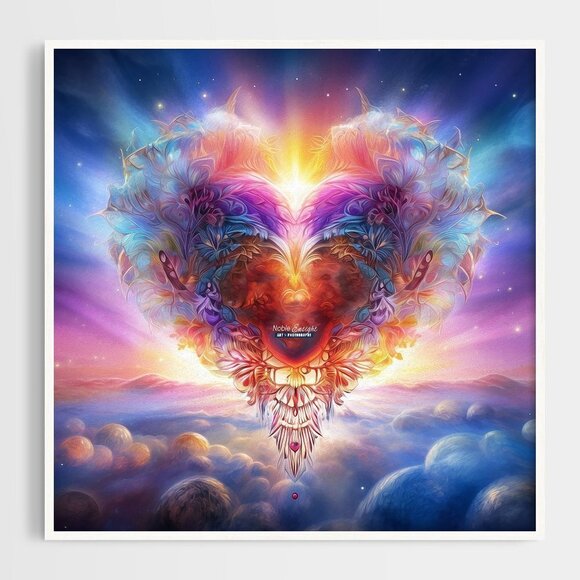 8x8 Majestic Heart Illustration Fantasy Oil Painting Art‎ Print - Picture 3 of 8